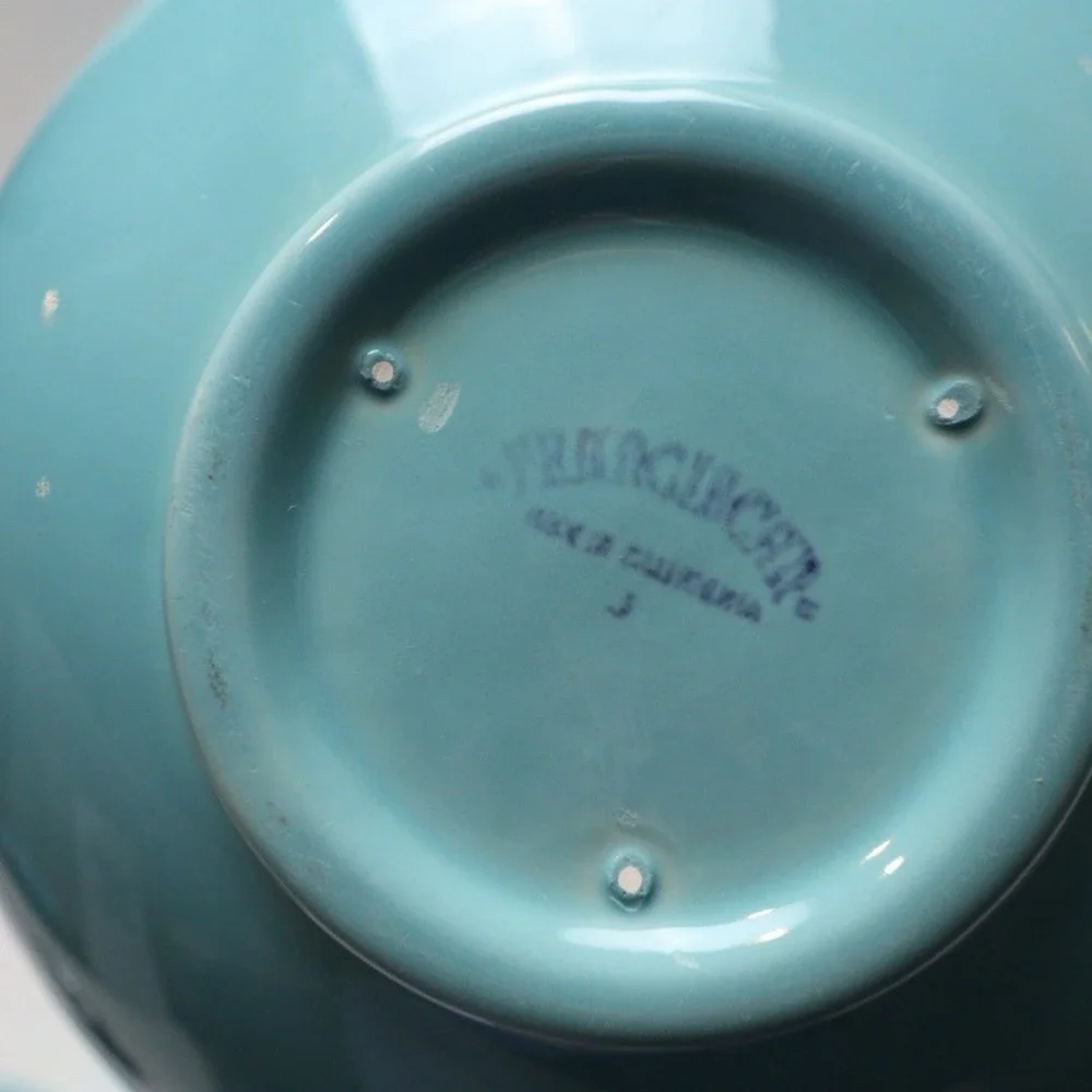 VTG Franciscan Ware El Patio Blue Ceramic Teapot w/Lid 1930's Stamped